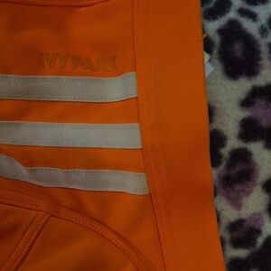IVY PARK Bright Orange Corset Bra Top with White Stripes